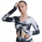 Women's Fitness Tie-dye Drawstring Yoga Crop Tops
