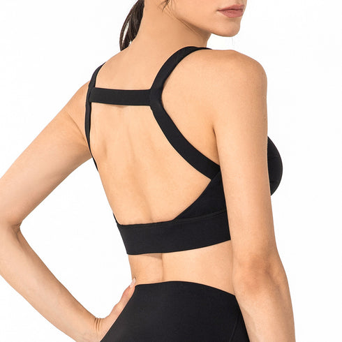 Women's Fitness Yoga High Impact Support Backless Sexy Bra