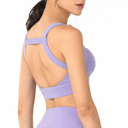 Women's Fitness Yoga High Impact Support Backless Sexy Bra