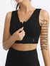 Women's Fitness Yoga Removable Cups Zipper Bra