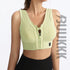 Women's Fitness Yoga Removable Cups Zipper Bra