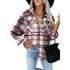 Women's Flannel Plaid Jacket Button Shirts Coats