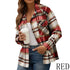Women's Flannel Plaid Jacket Button Shirts Coats