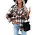 Women's Flannel Plaid Jacket Button Shirts Coats
