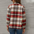 Women's Flannel Plaid Jacket Button Shirts Coats