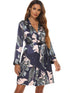 Women's Flower Print Pajama Tops Lounge Nightwear