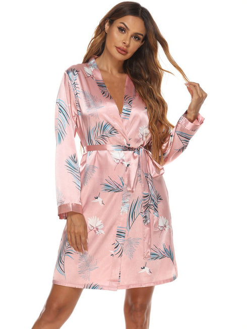 Women's Flower Print Pajama Tops Lounge Nightwear