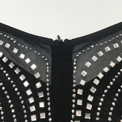 Women's Fluoroscopy Gauze Nightclub Bodycon Dresses