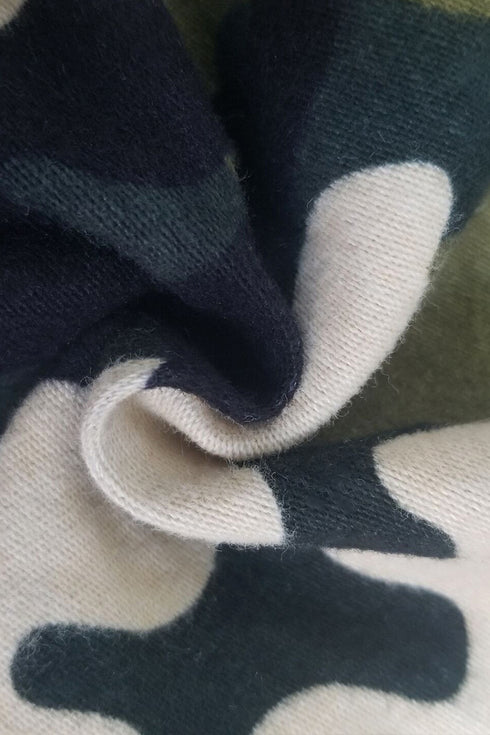 Women's Fringed Ripped Jeans Camo Pencil Pants