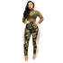Women's Fringed Ripped Jeans Camo Pencil Pants