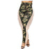 Women's Fringed Ripped Jeans Camo Pencil Pants