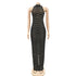 Women's Glitter Backless Bodycon Maxi Long Dresses