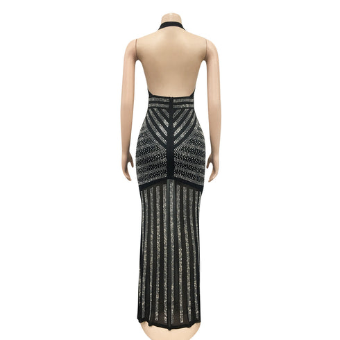 Women's Glitter Bodycon Evening Gown Long Dresses