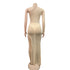 Women's Glitter Irregularity Cut Out Maxi Dresses