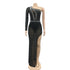 Women's Glitter Irregularity Cut Out Maxi Dresses