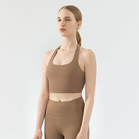 Women's Halter Backless Running Yoga Sports Bra