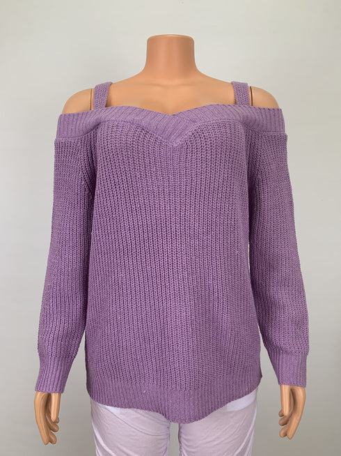 Women's Halter Belt Off Shoulder Casual Long Sleeve Sweater