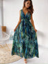 Women's Halter Printed Strappy Backless Long Dress