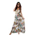 Women's Halter Printed Strappy Backless Long Dress