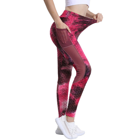 Women's Hi-Waist Skinny Tie-dye Breathable Yoga Pants