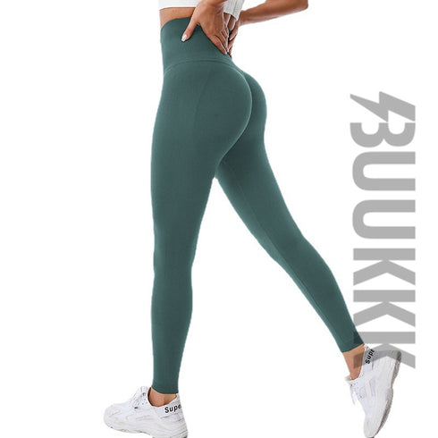 Women's Hi-Waist Stretch Running Yoga Rows Clasp Pants