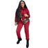 Women's High Neck Hoodie Pants Two Piece Outfit