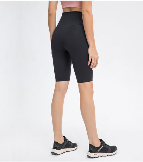 Women's High Waist Breathable Stretchy Mid Thigh Yoga Shorts