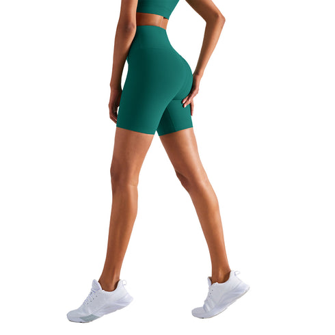 Women's High Waist Breathable Yoga Ribbed Fabric Shorts