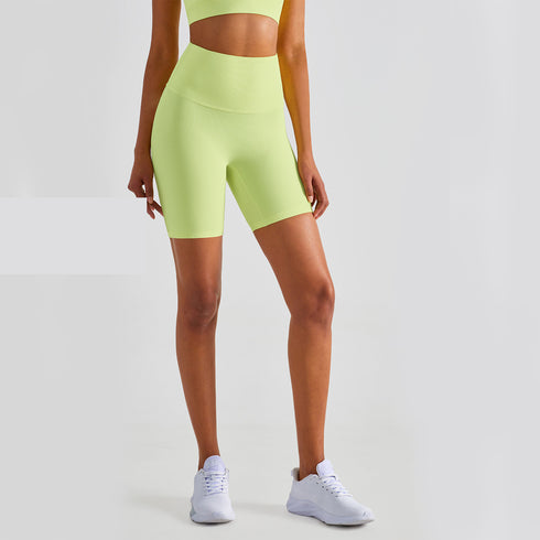 Women's High Waist Breathable Yoga Ribbed Fabric Shorts