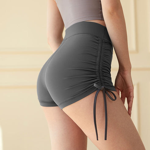 Women's High Waist Drawstring Butt Lifter Running Shorts