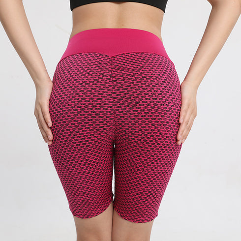 Women's High Waist Lift the Hips Yoga Shorts with Pockets