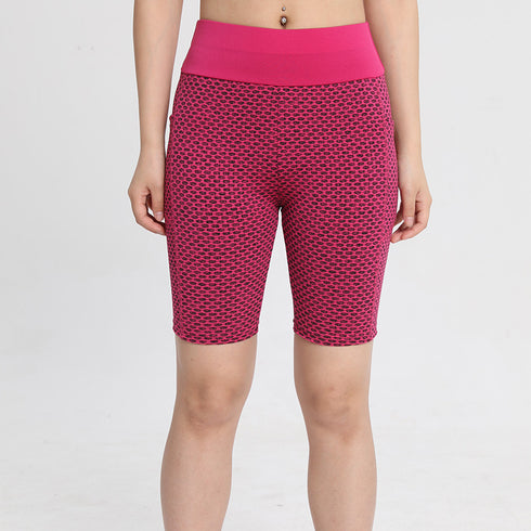 Women's High Waist Lift the Hips Yoga Shorts with Pockets