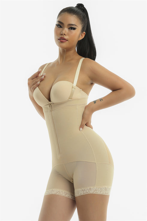 Women's High Waist Plus Size Shapewear Open Bust Detachable Straps