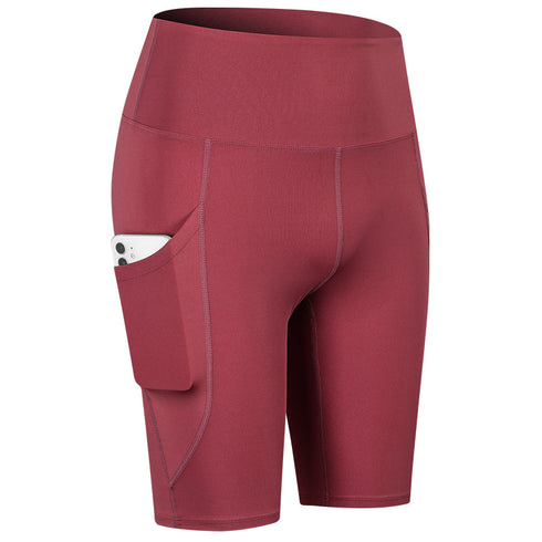 Women's High Waist Yoga Activewear Shorts with Pocket