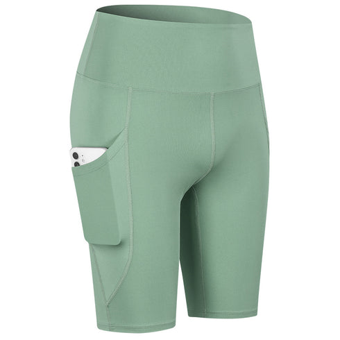 Women's High Waist Yoga Activewear Shorts with Pocket