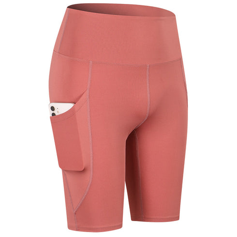 Women's High Waist Yoga Activewear Shorts with Pocket