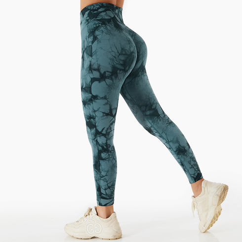 Women's High Waisted Fitness Skinny Yoga Tie-dyed Pants