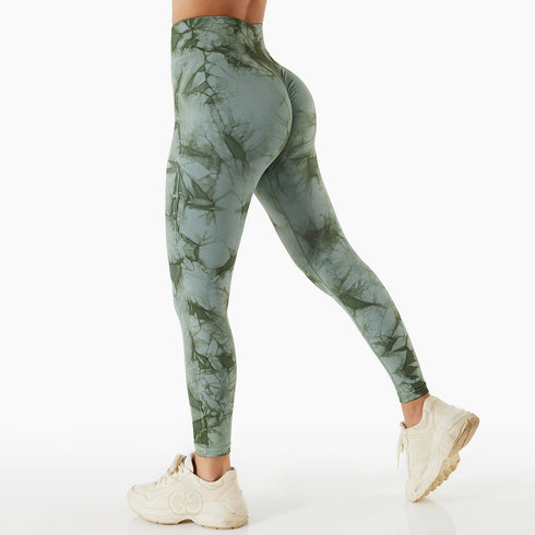 Women's High Waisted Fitness Skinny Yoga Tie-dyed Pants