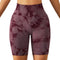 Women's High Waisted Lift Hips Yoga Tie-dyed Sport Shorts