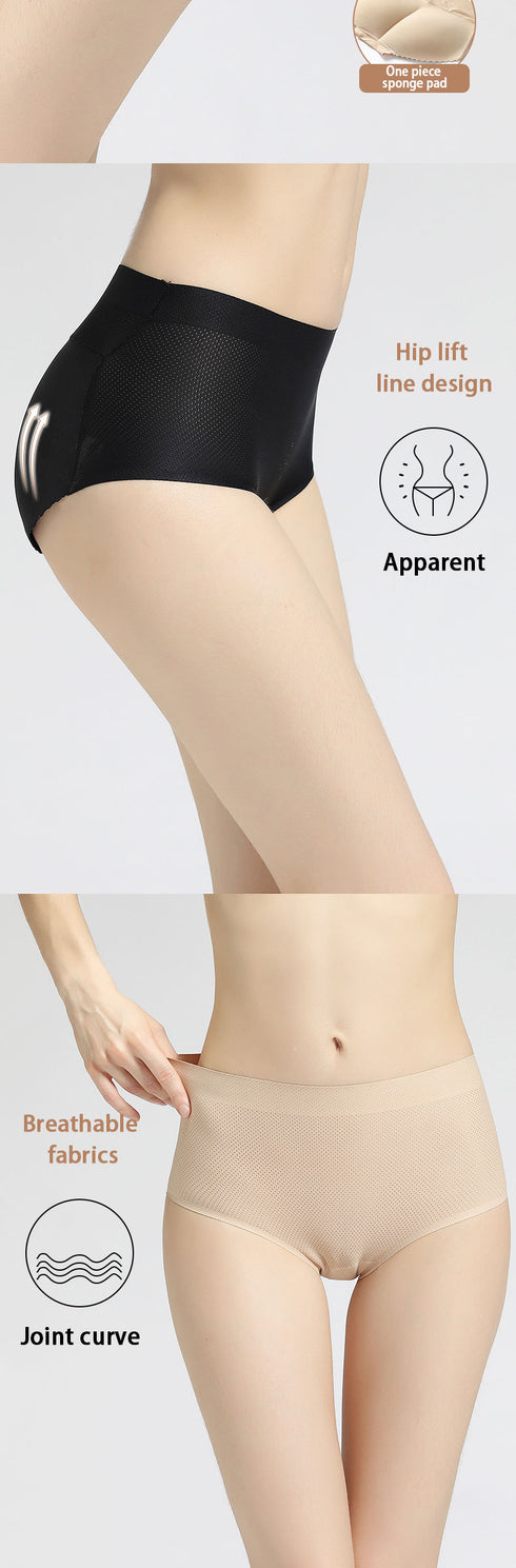 Women's Hip Pads Fake Butt Mid Waist Underwears Panties