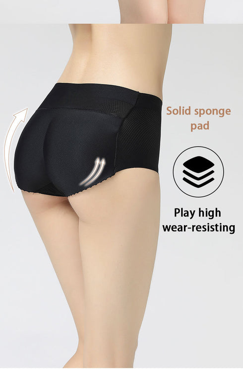 Women's Hip Pads Fake Butt Mid Waist Underwears Panties