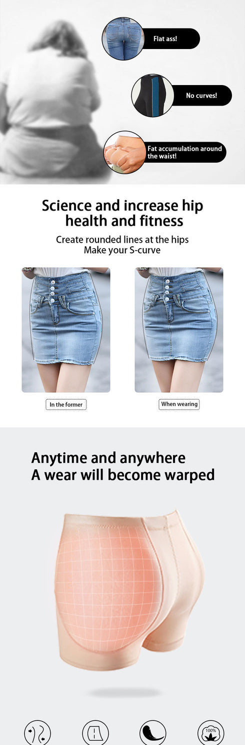 Women's Hip Pads Fake Butt Panties Running Underwear