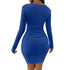 Women's Hip Wrap Sexy Long Sleeve Bodycon Cocktail Dress