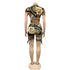 Women's Hollow Out Deep V Neck Leopard Rompers