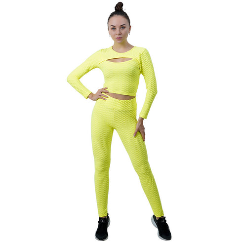 Women's Hollow Out Top Yoga Skinny Activewear Sets
