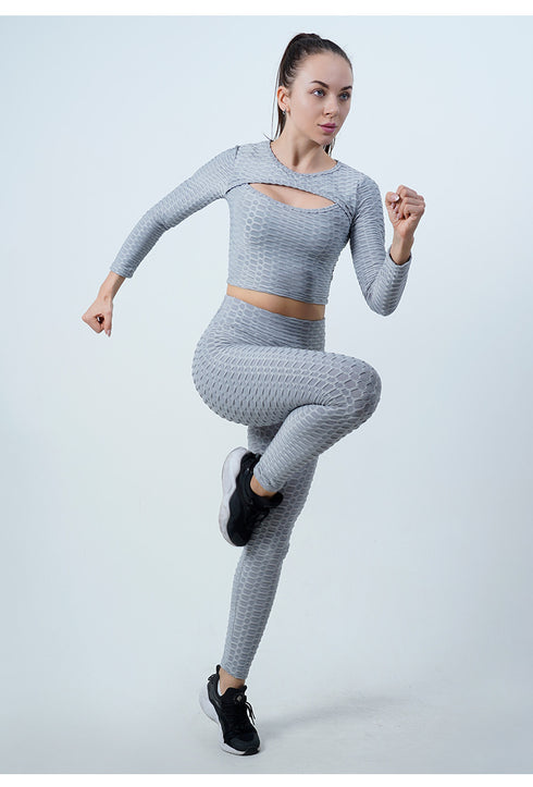 Women's Hollow Out Top Yoga Skinny Activewear Sets