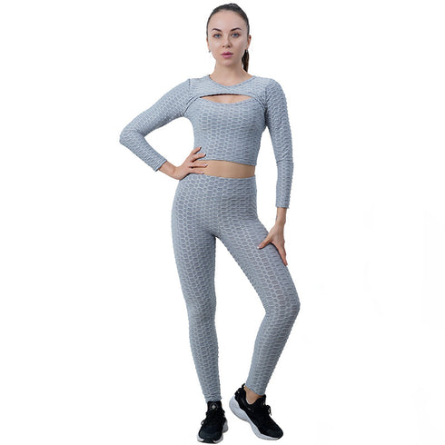 Women's Hollow Out Top Yoga Skinny Activewear Sets