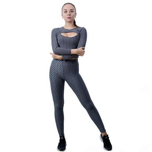 Women's Hollow Out Top Yoga Skinny Activewear Sets