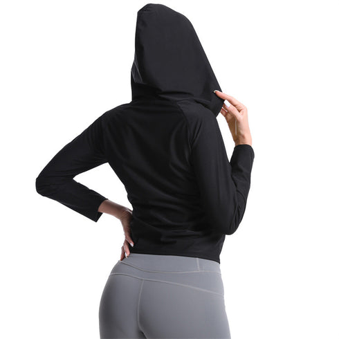 Women's Hot Sweat Body Shaper Zipper Long Sleeve Sport Tops