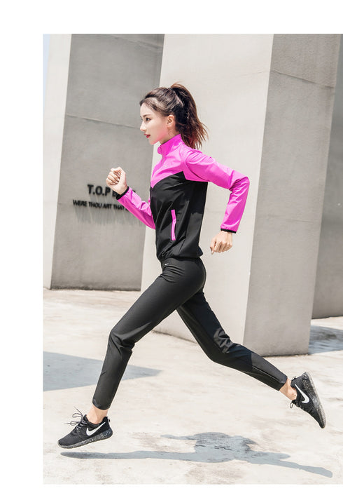Women's Hot Sweat Long Sleeve Shirt Yoga Pants Sauna Suits